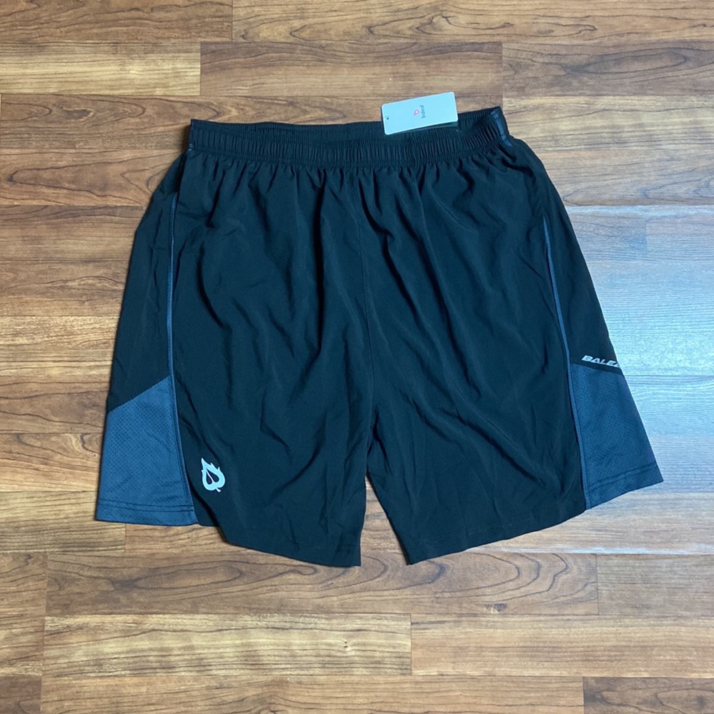 NWT BALEAF Men's Quick Dry Running Shorts w/Mesh Briefs & Panels, Pocket Size L